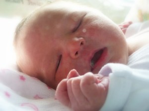 Lydia was born on April 27th, at 10:30 PM. At 8lbs. 7oz., she was a big, healthy girl!